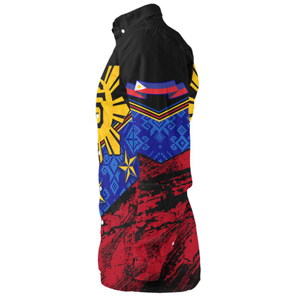 Philippines Filipinos Long Sleeve Shirt San Francisco Filipino Grunge Brush Stroke Style