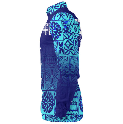 Fiji Long Sleeve Shirt Fiji Independence 1970 Tapa Style