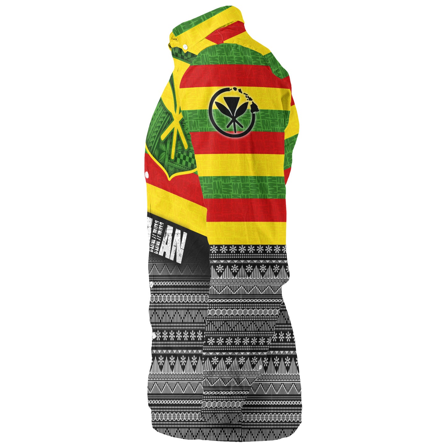 Hawaii Long Sleeve Shirt Kanaka Maoli Flag Polynesian Tribal Patterns Grunge Style