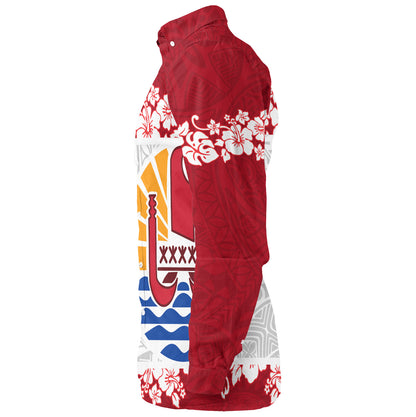 French Polynesia Long Sleeve Shirt Seal With Plumeria Flowers Polynesia Patterns