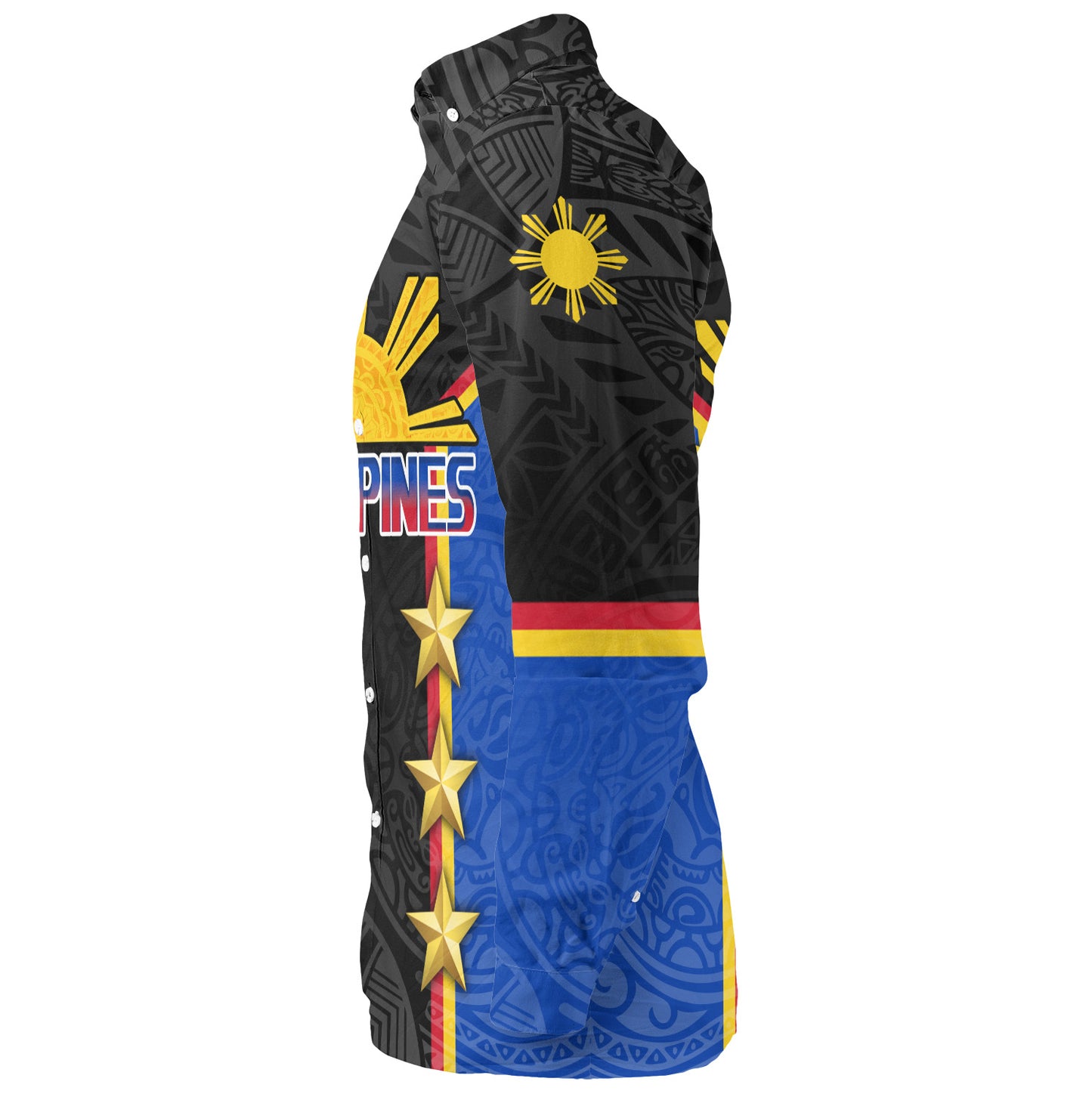 Philippines Filipinos Long Sleeve Shirt Philippines Sun Tribal Pattern Style