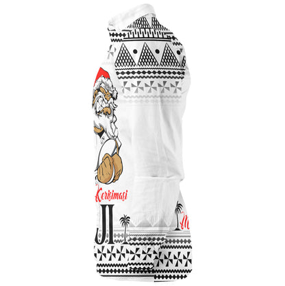 Fiji Long Sleeve Shirt Marau na Kerisimasi Rugby Santa Style