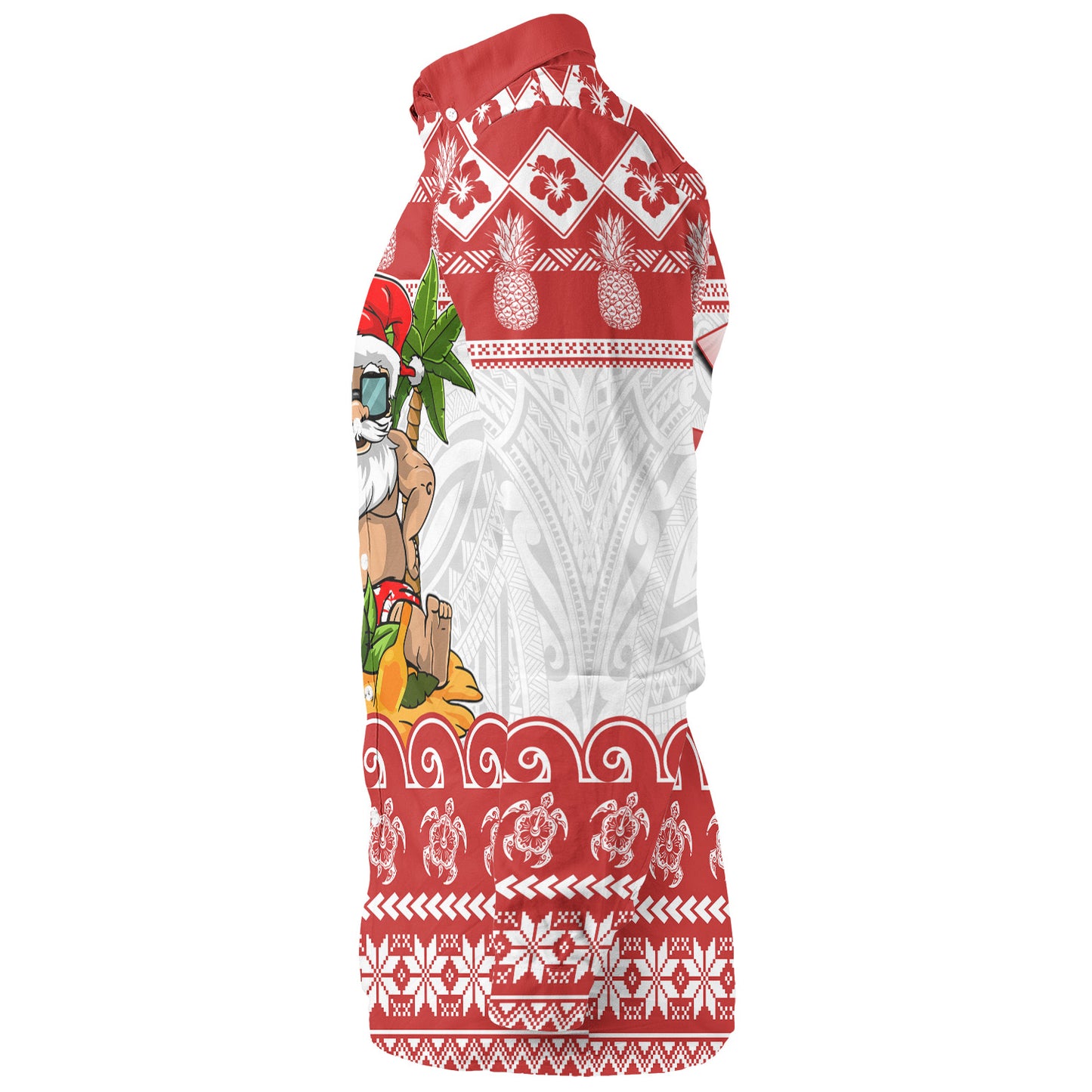 Hawaii Long Sleeve Shirt Santa Surfing Merry Christmas Kanaka Maoli