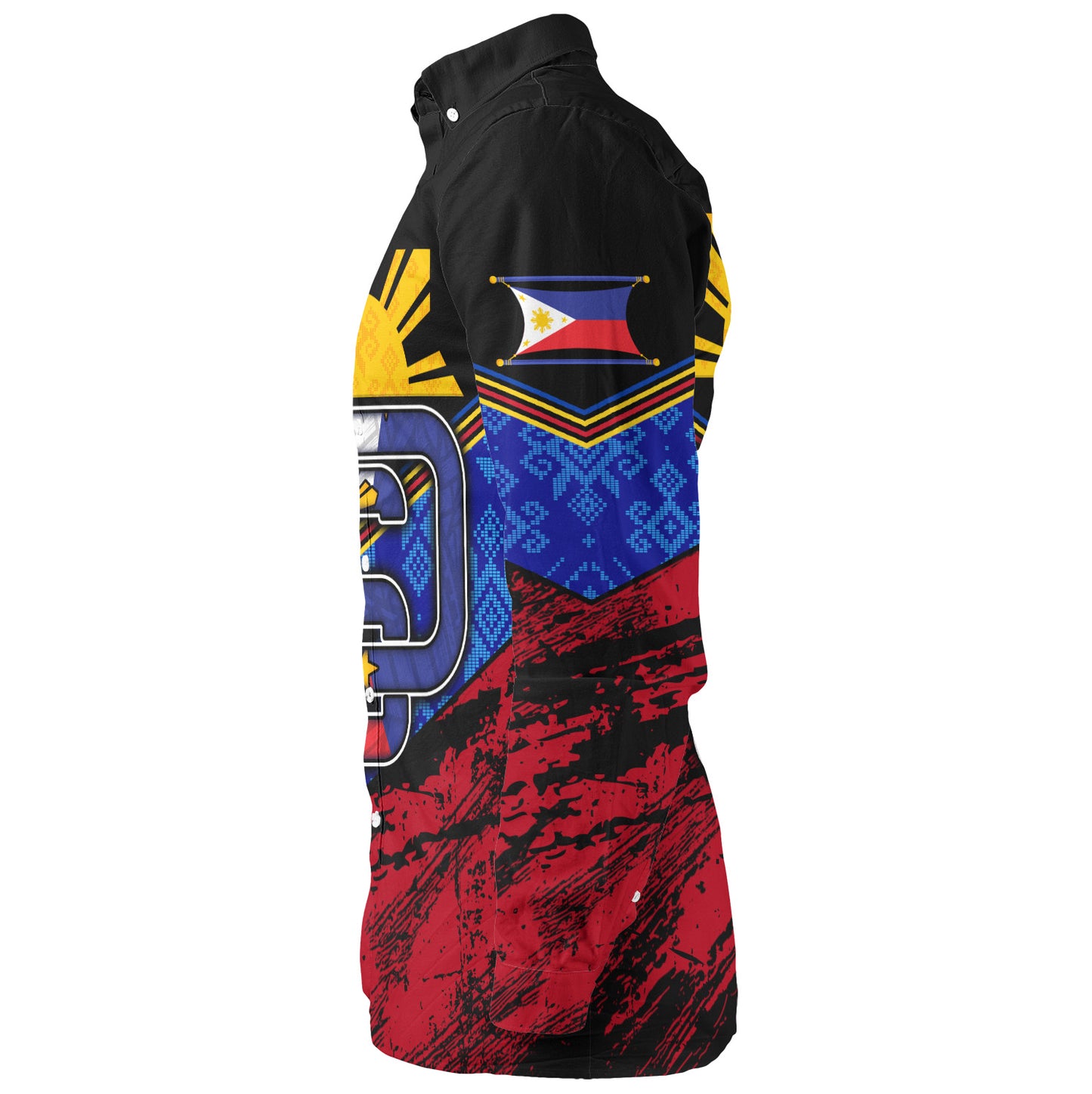 Philippines Filipinos Long Sleeve Shirt San Diego Filipino Grunge Brush Stroke Style