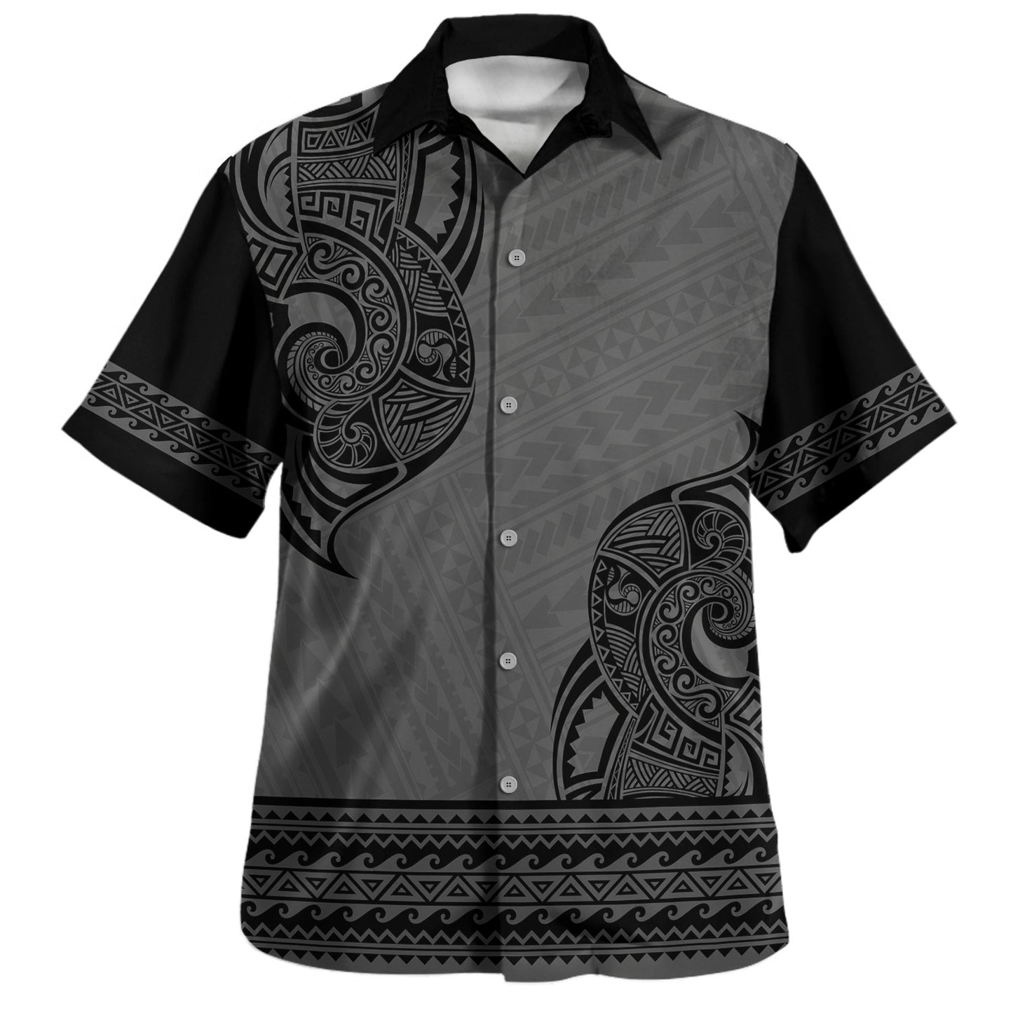 Polynesian Hawaiian Shirt Tribal Tattoo Inspired Island Print