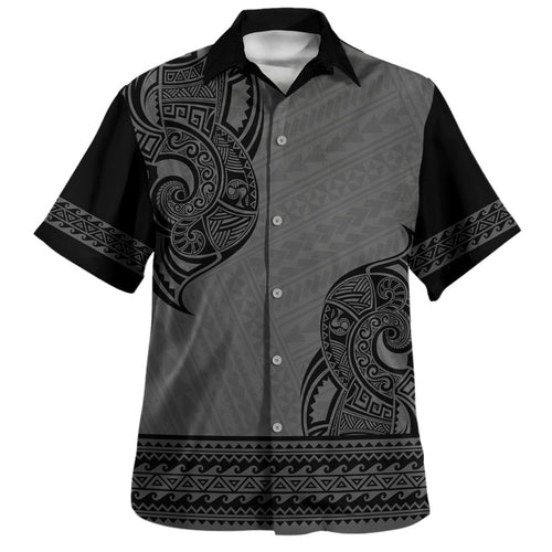 Polynesian Hawaiian Shirt Tribal Tattoo Inspired Island Print