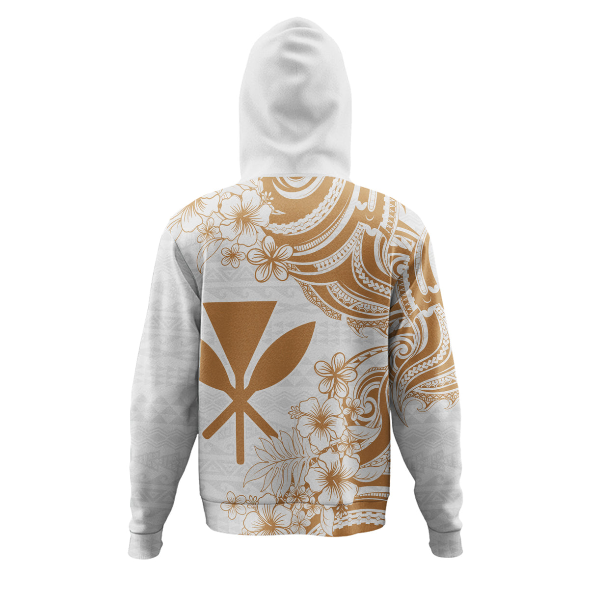 Hawaii Hoodie Kanaka Maoli Hibiscus Polynesian Tribal Print Style