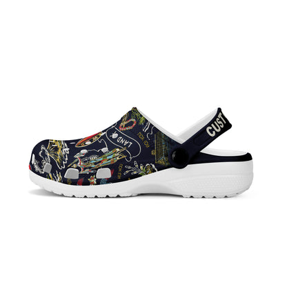 Hawaii Clogs Shoes Custom Text Hae Tropical Hibiscus Plumeria