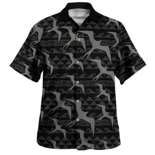 Hawaii Hawaiian Shirt Tribal Polynesia Iwa Bird Pattern