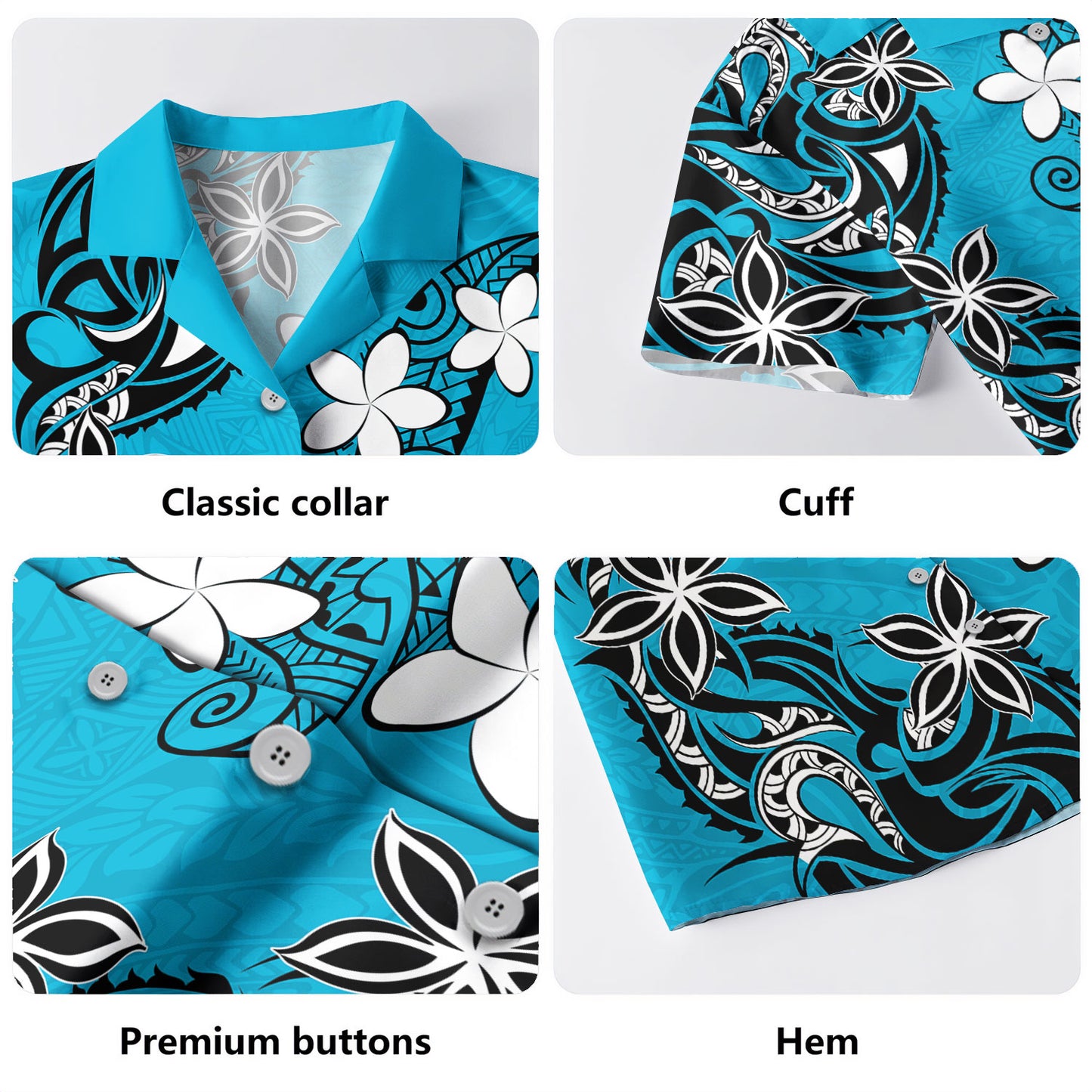 Polynesia Hawaiian Shirt Polynesia Tribal Tattoo Floral Drawing