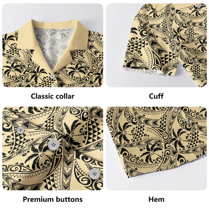Polynesia Combo Dress And Shirt Tribal Coconut Palm