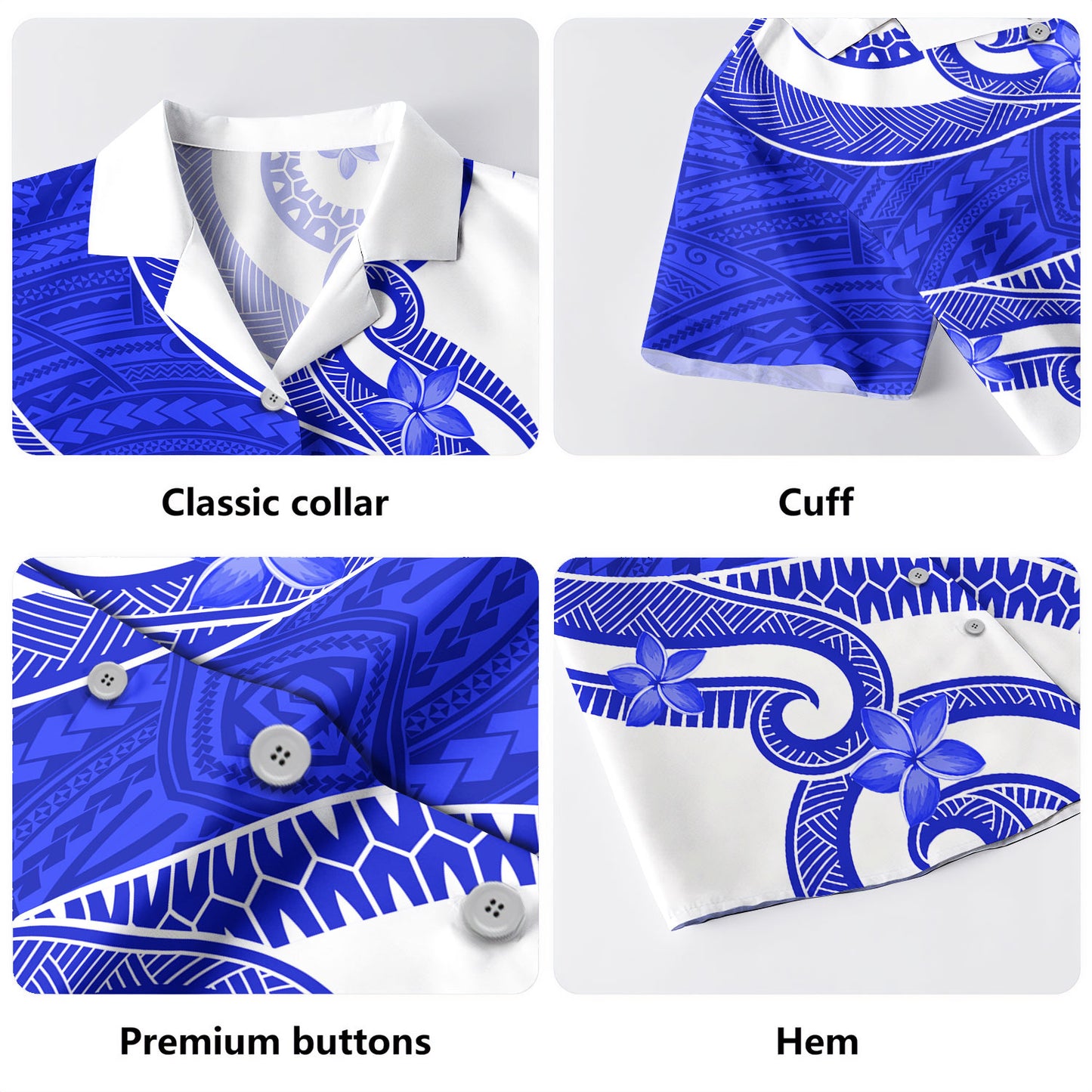 Hawaii Hawaiian Shirt Polynesia Tattoo Flower Pattern Beach