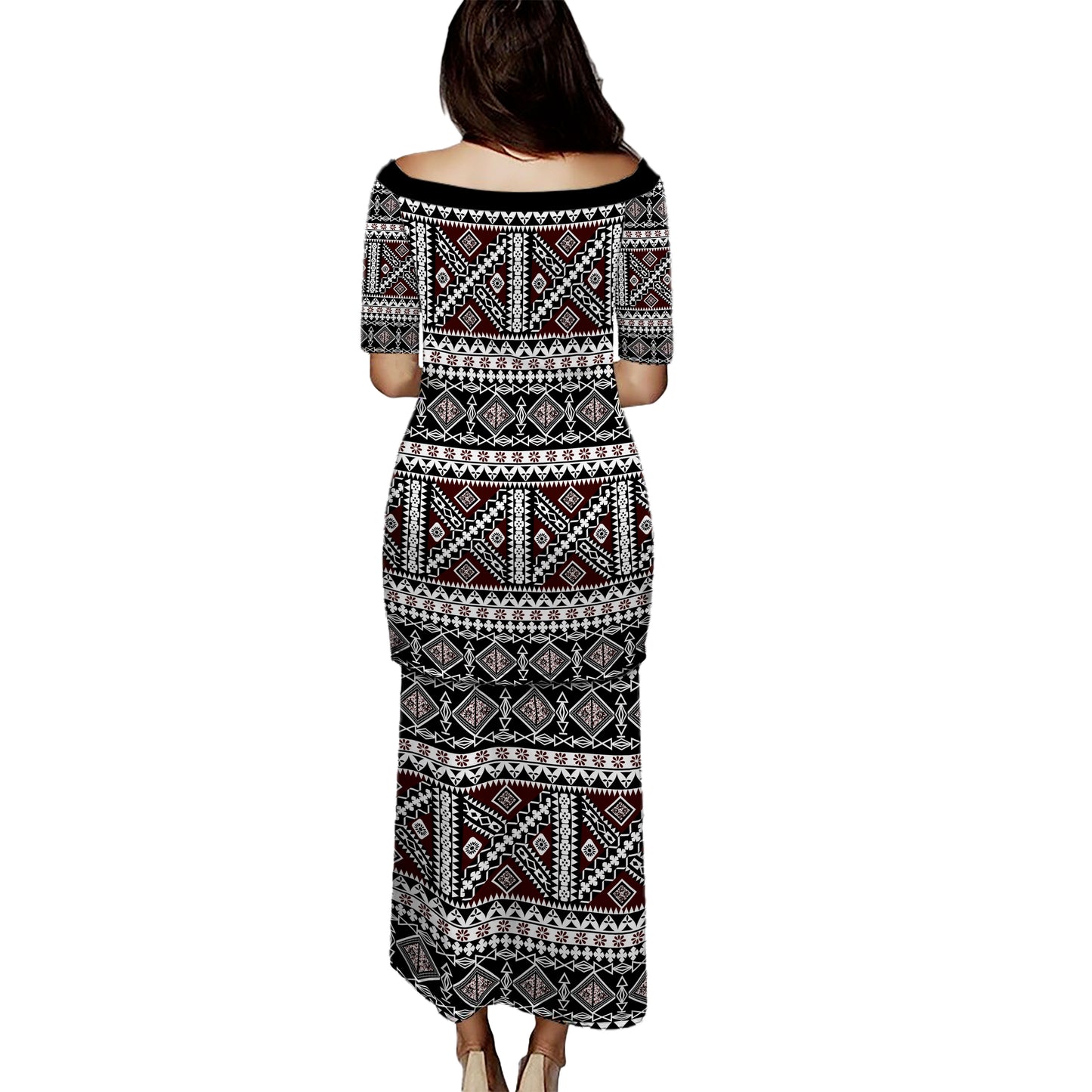 Samoa Puletasi Polynesian Tribal Print Stripe Style