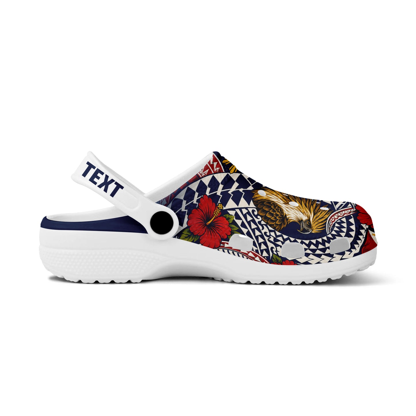 Philippines Filipinos Clogs Shoes Eagle Sun Flag Floral Tribal Style