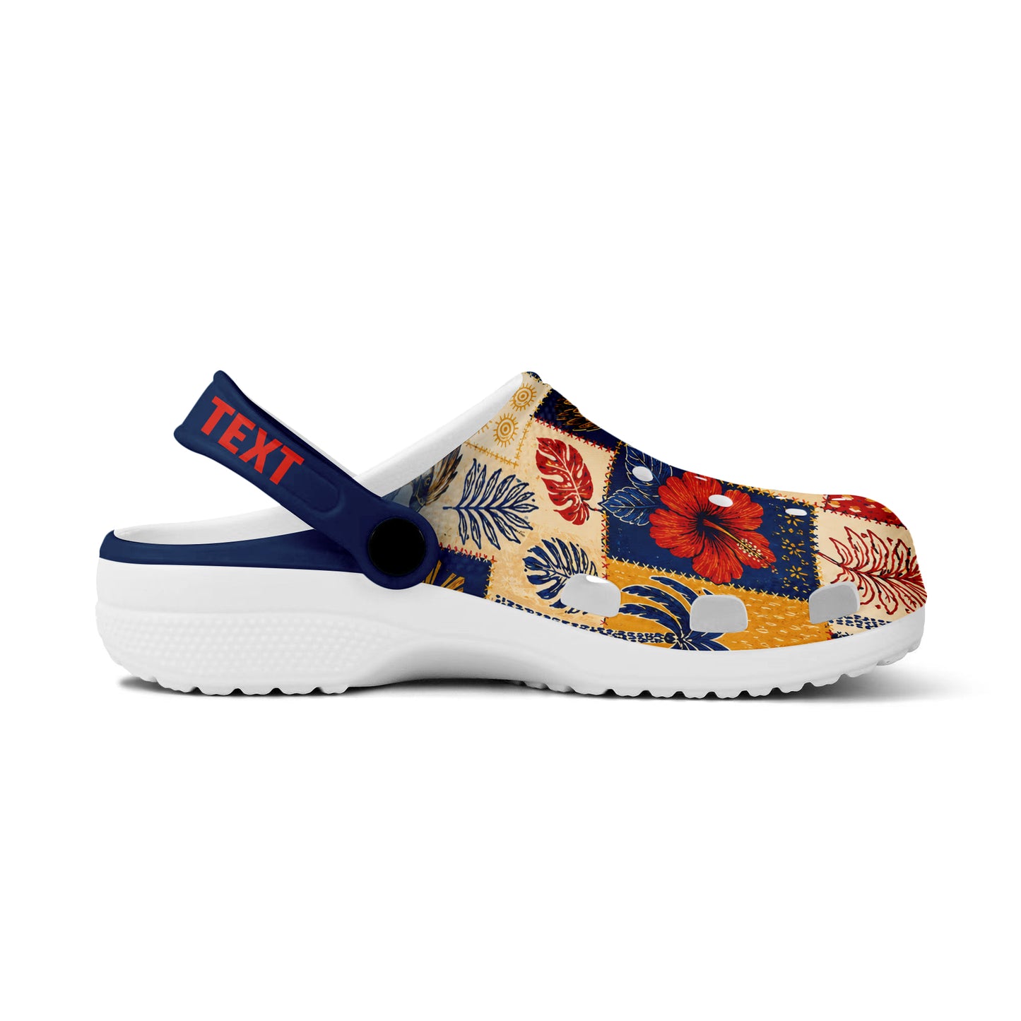 Philippines Filipinos Clogs Shoes Eagle Sun Flag Tropical Floral Patchwork Style