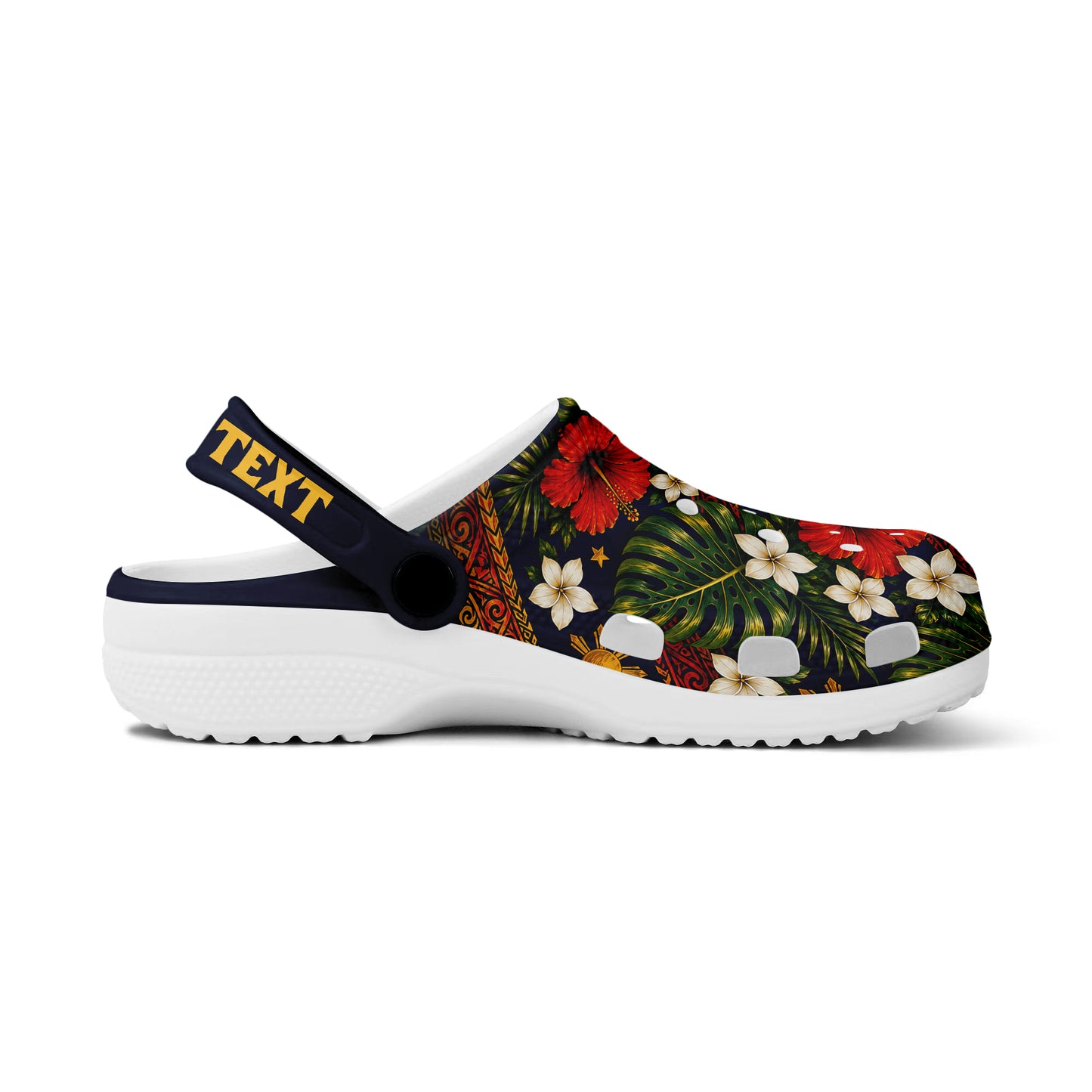 Philippines Filipinos Clogs Shoes Custom Text Sampaguita Hibiscus And Flag