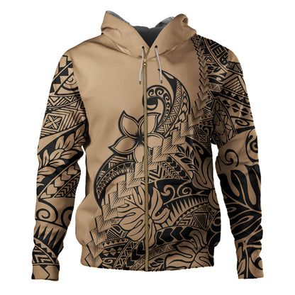Polynesian Hoodie Tribal Plumeria Beautiful