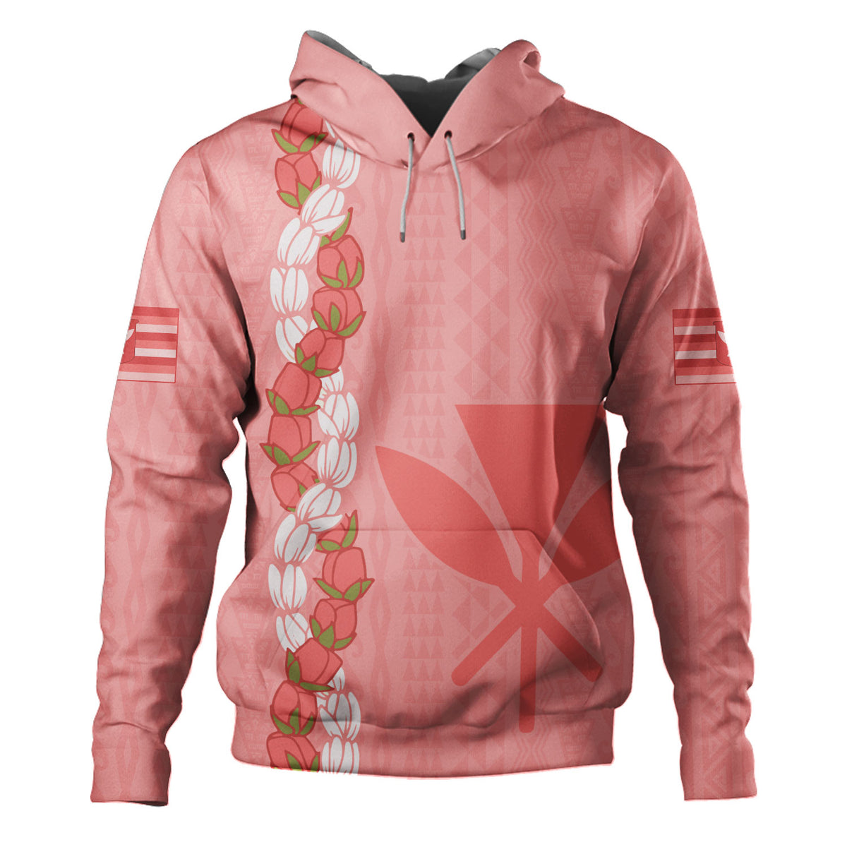 Hawaii Hoodie Flower Lei Kanaka Maoli Polynesia Island Style