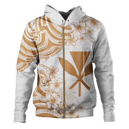 Hawaii Hoodie Kanaka Maoli Hibiscus Polynesian Tribal Print Style