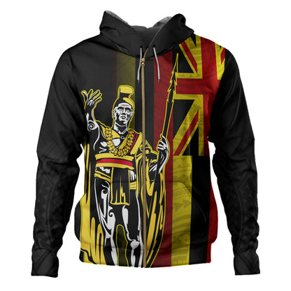 Hawaii Hoodie King Kamehameha Gold Flag Island Royalty Style