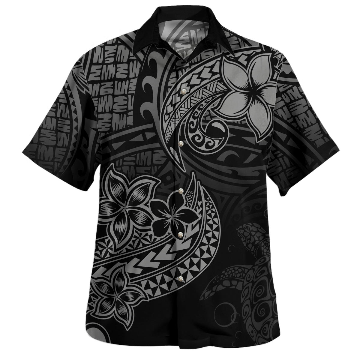 Hawaii Hawaiian Shirt Plumeria Honu Tribal Flow
