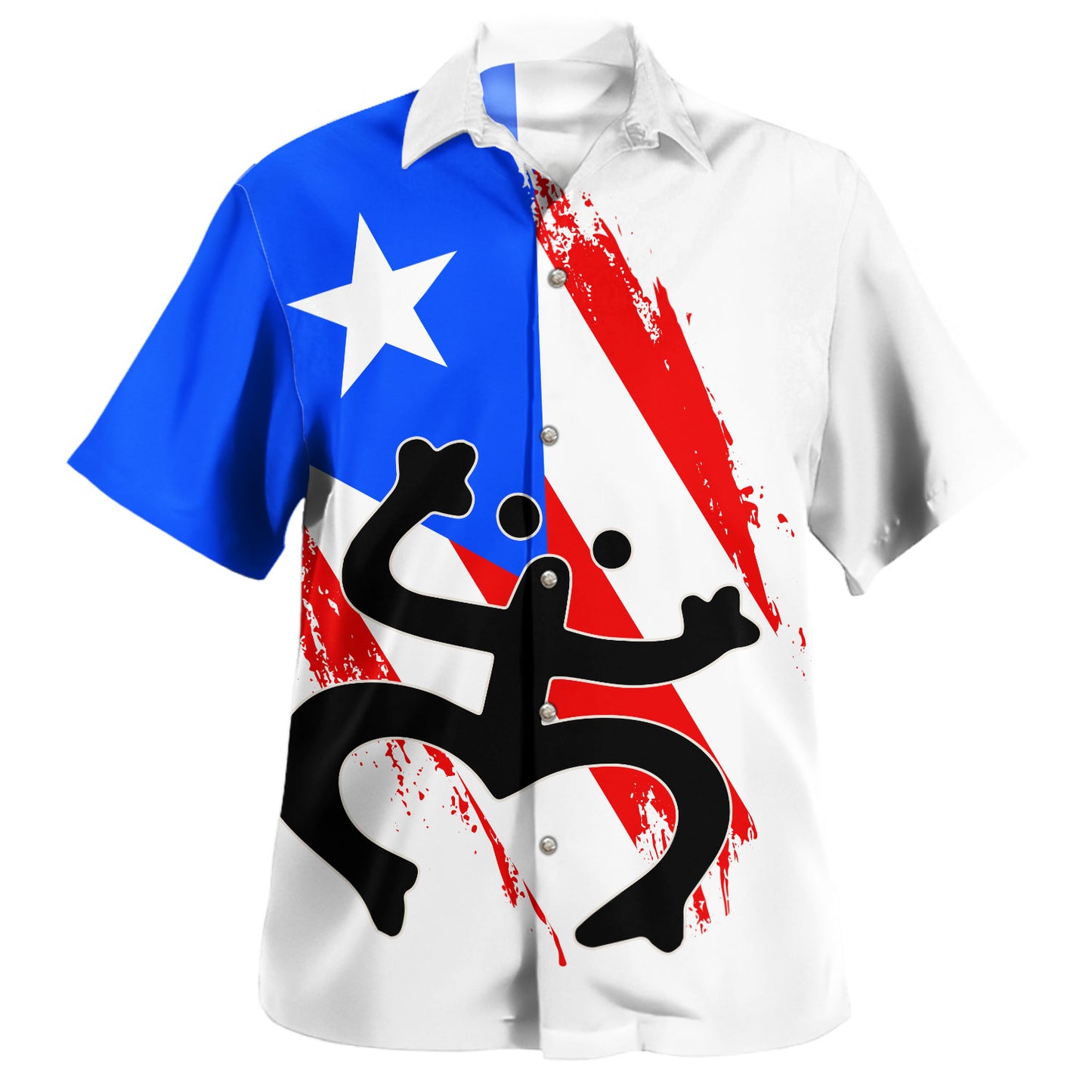 Puerto Rico Hawaiian Shirt Taino Coqui Flag Spirit