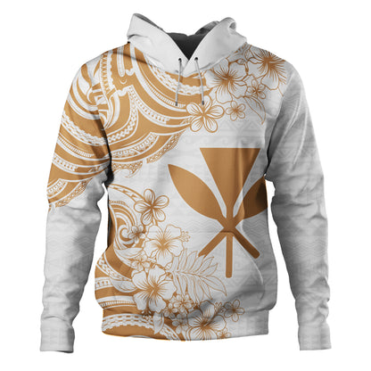 Hawaii Hoodie Kanaka Maoli Hibiscus Polynesian Tribal Print Style