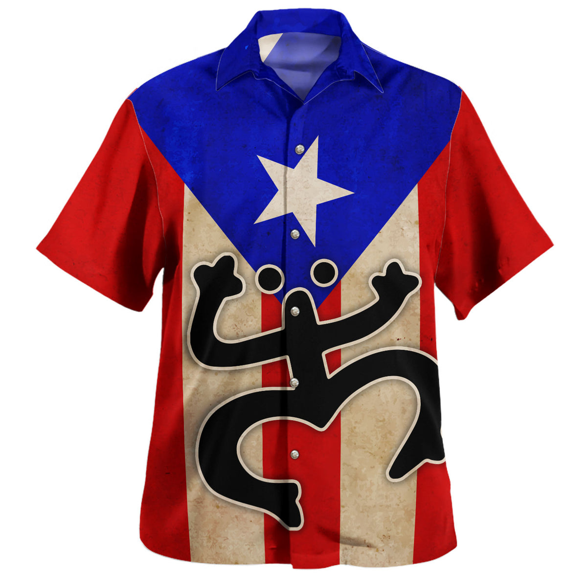 Puerto Rico Hawaiian Shirt Taino Coqui Flag Heritage