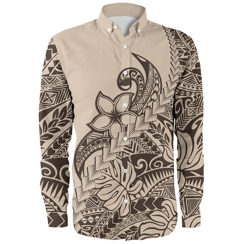 Hawaii Long Sleeve Shirt Tribal Plumeria Beautiful