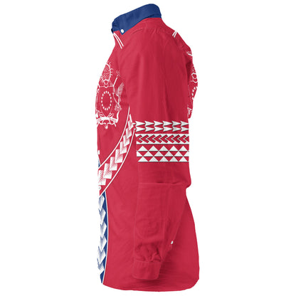 Cook Islands Long Sleeve Shirt Tribal Polynesian In My Heart