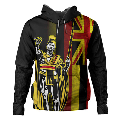 Hawaii Hoodie King Kamehameha Gold Flag Island Royalty Style