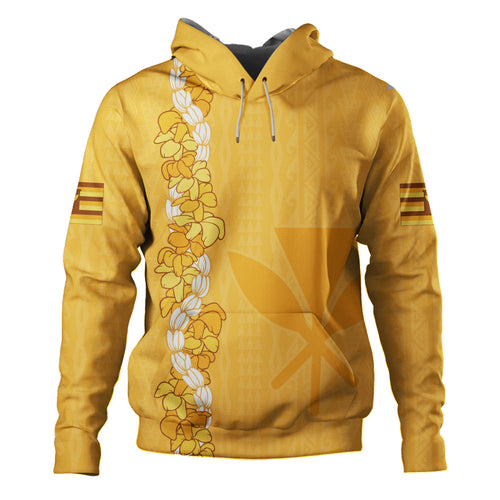 Hawaii Hoodie Flower Lei Kanaka Maoli Polynesia Island Style