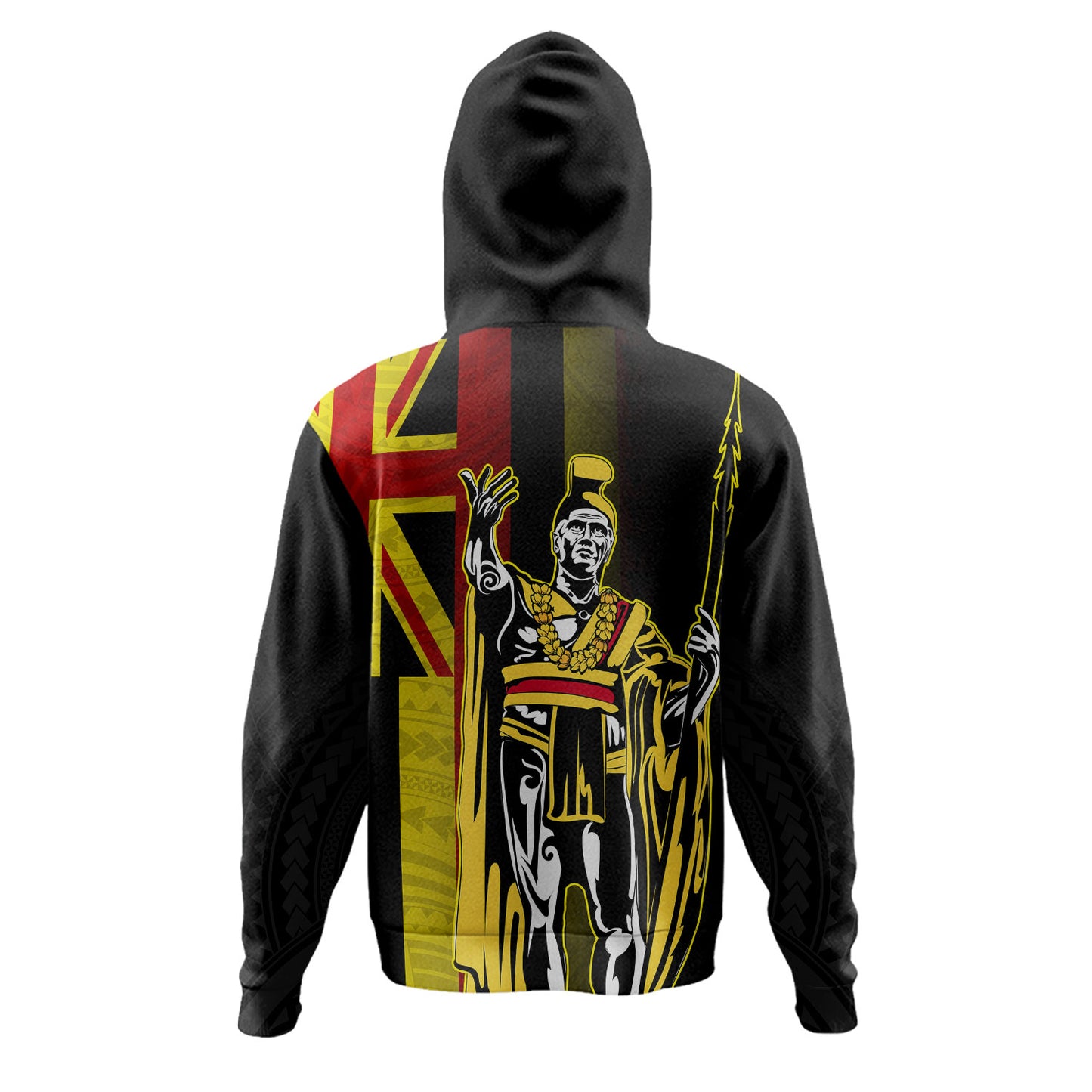 Hawaii Hoodie King Kamehameha Gold Flag Island Royalty Style