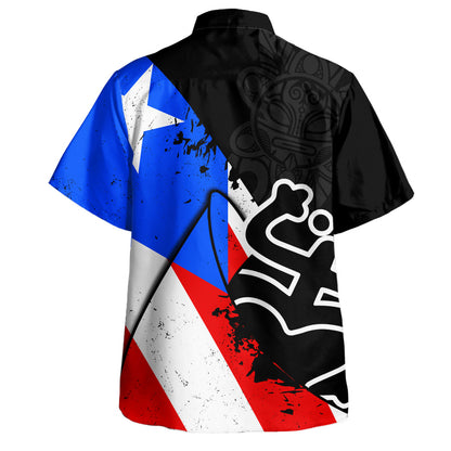 Puerto Rico Hawaiian Shirt Boricua Taino Flag Fusion