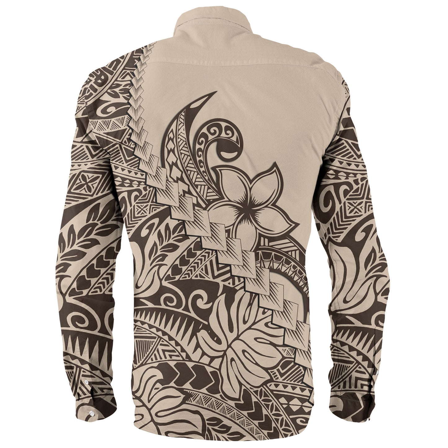 Hawaii Long Sleeve Shirt Tribal Plumeria Beautiful