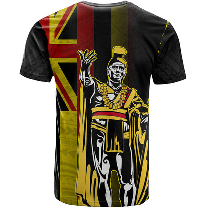 Hawaii T-Shirt King Kamehameha Gold Flag Island Royalty Style