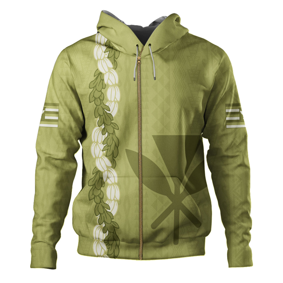 Hawaii Hoodie Flower Lei Kanaka Maoli Polynesia Island Style