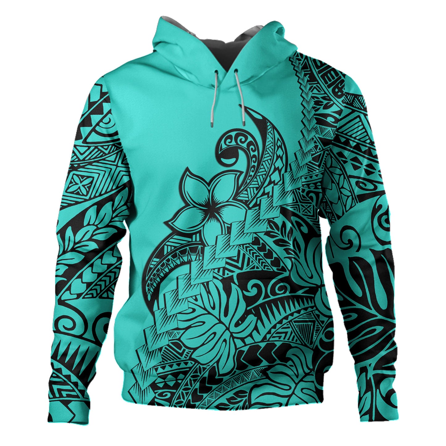 Polynesian Hoodie Tribal Plumeria Beautiful