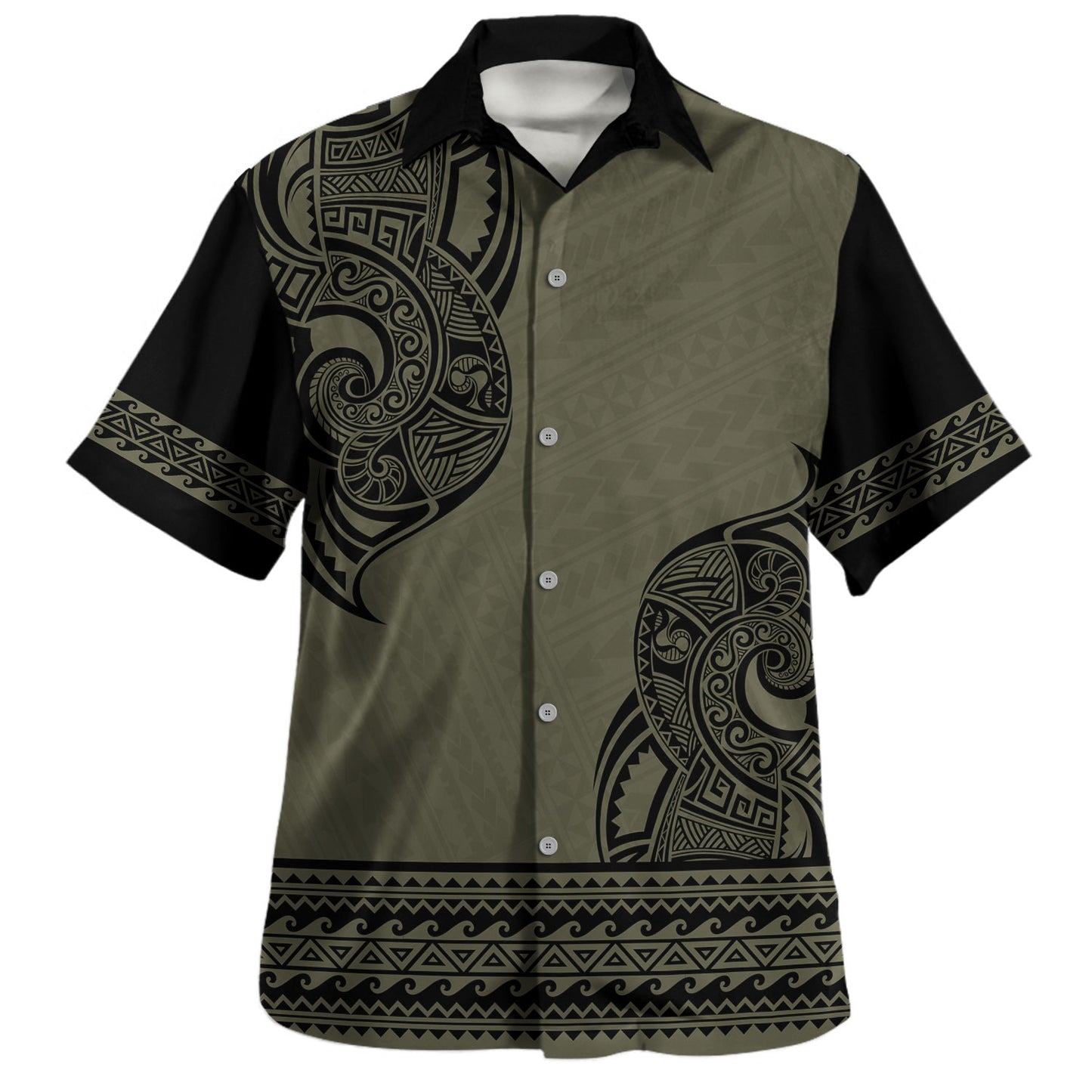 Polynesian Hawaiian Shirt Tribal Tattoo Inspired Island Print