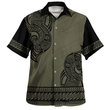 Polynesian Hawaiian Shirt Tribal Tattoo Inspired Island Print