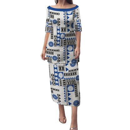 Fiji Combo Puletasi And Shirt Bula Fabric