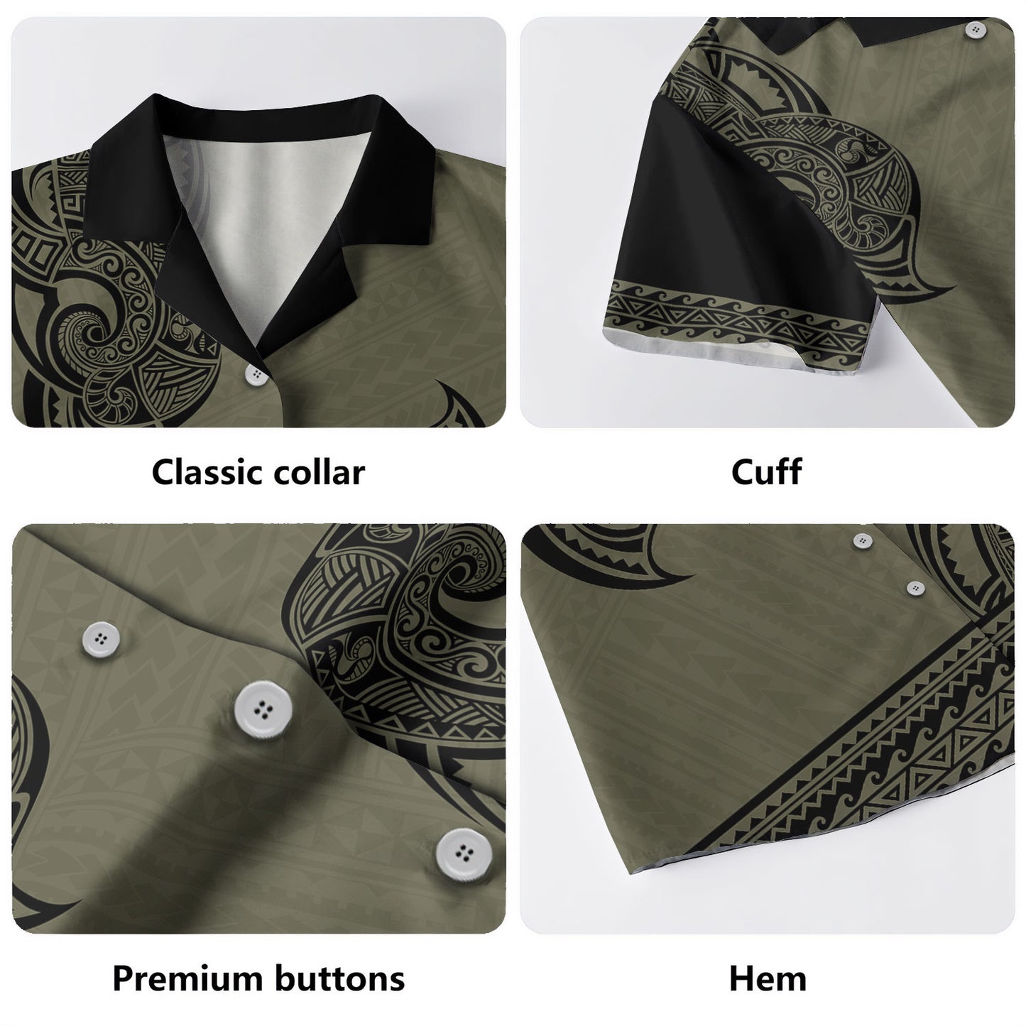 Polynesian Hawaiian Shirt Tribal Tattoo Inspired Island Print