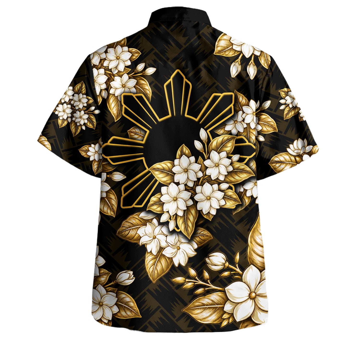 Philippines Filipinos Hawaiian Shirt Sun Sampaguita Flower Lauhala Pattern Style