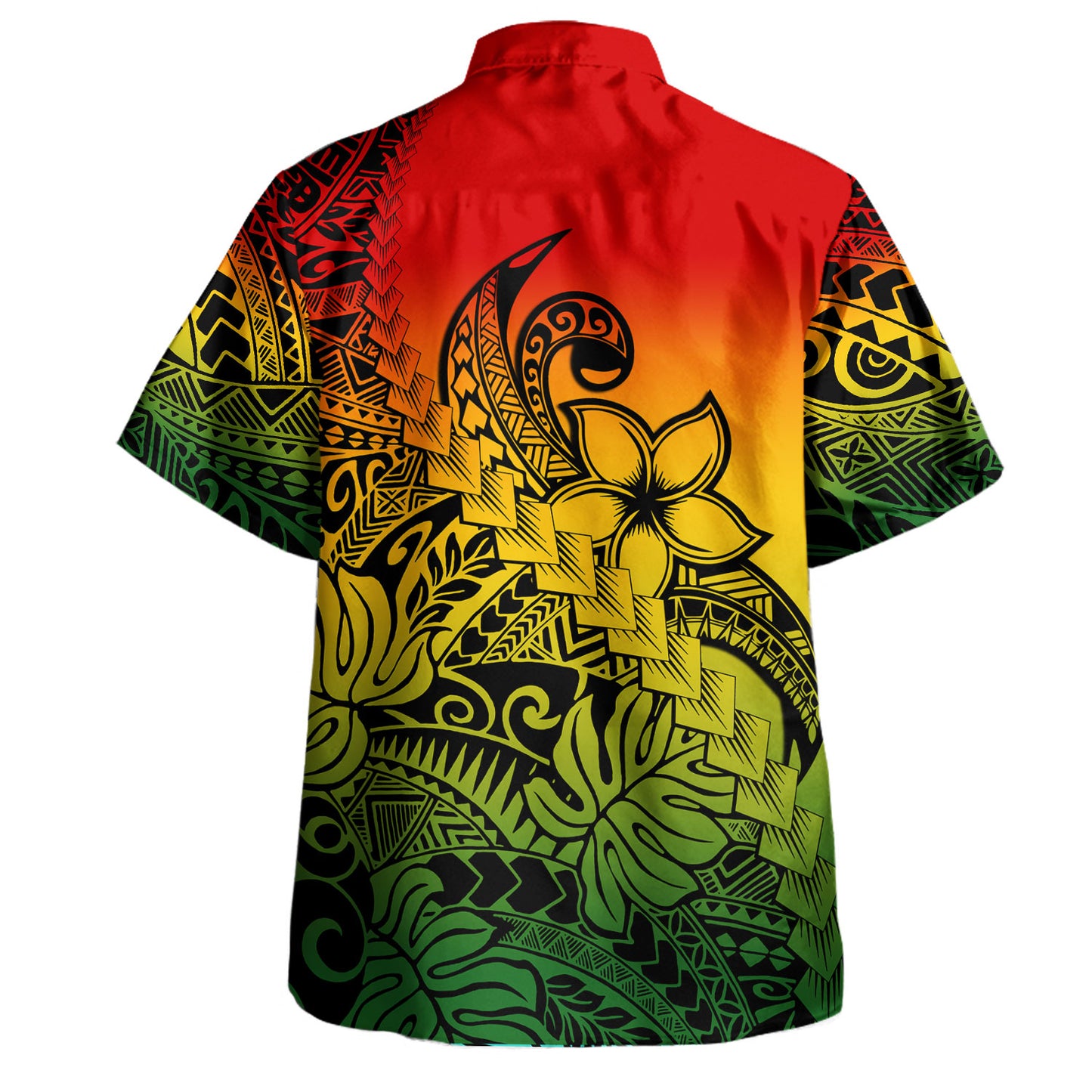 Polynesian Hawaiian Shirt Tribal Plumeria Beautiful