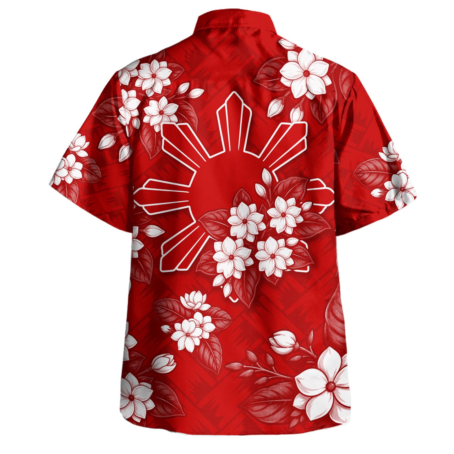 Philippines Filipinos Hawaiian Shirt Sun Sampaguita Flower Lauhala Pattern Style