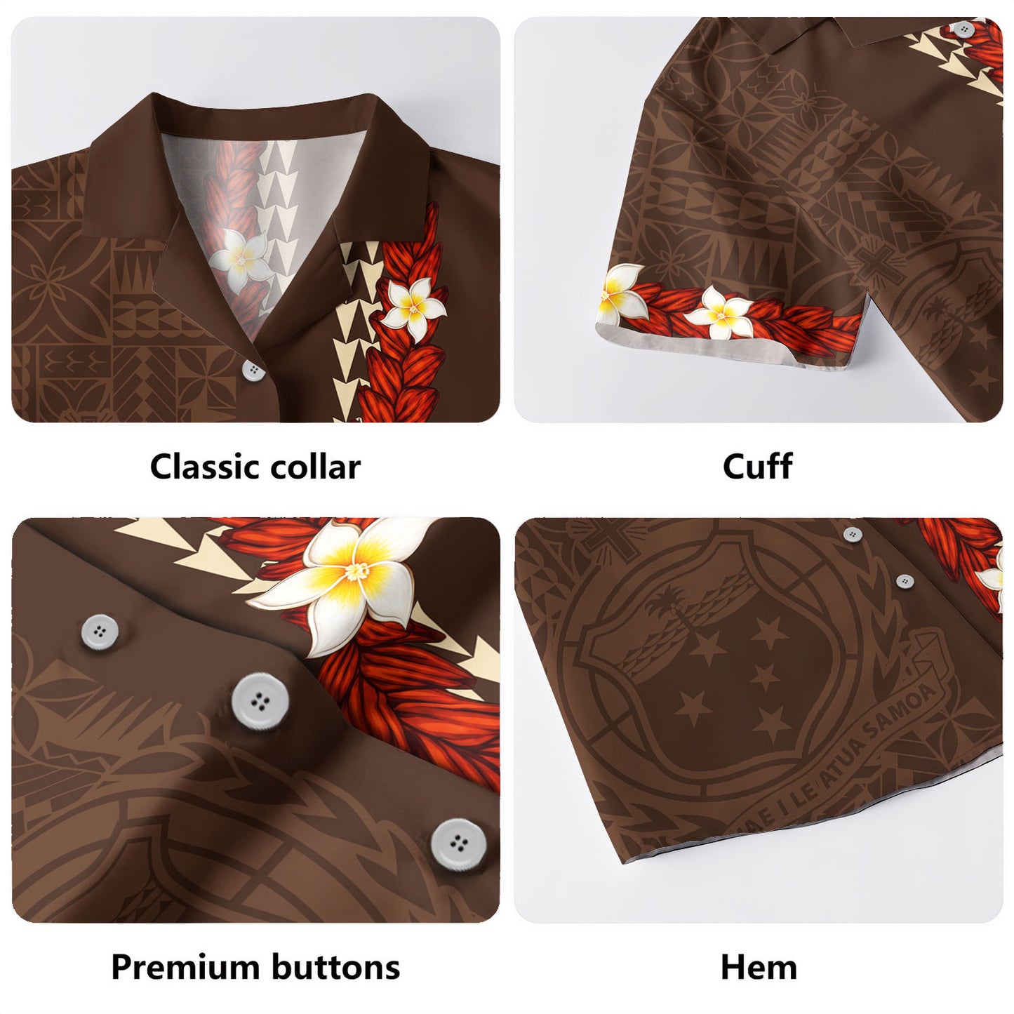 Samoa Hawaiian Shirt Ufalafa Tapa Siapo Pattern Island Style