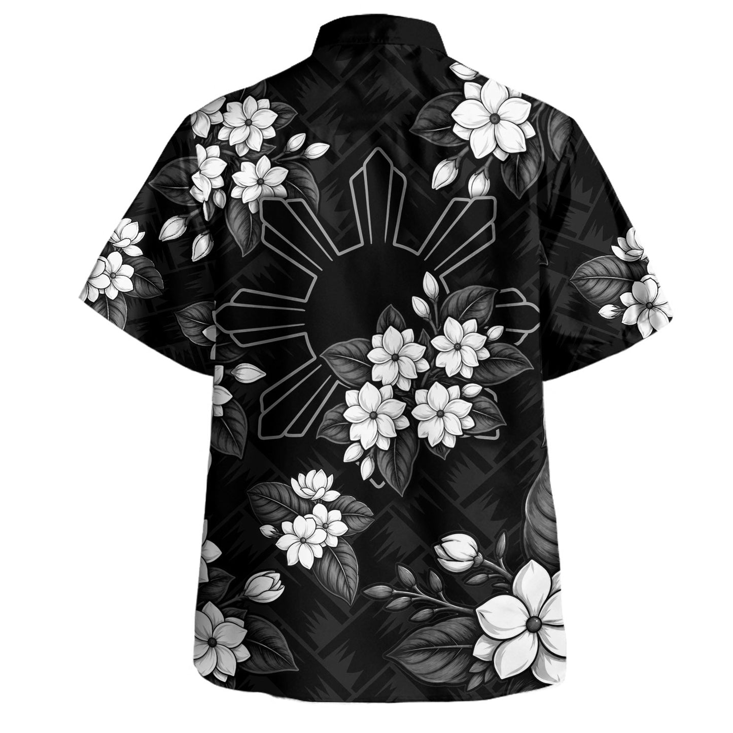 Philippines Filipinos Hawaiian Shirt Sun Sampaguita Flower Lauhala Pattern Style