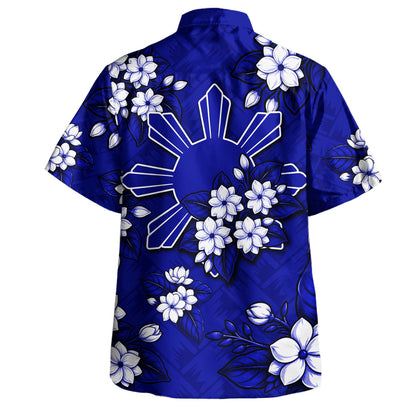 Philippines Filipinos Hawaiian Shirt Sun Sampaguita Flower Lauhala Pattern Style