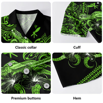 Hawaii Hawaiian Shirt Polynesia Tribal Kanaka Sea Turtle Hibiscus Flower