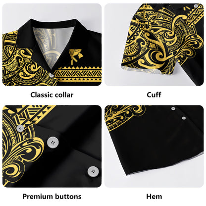 Hawaii Hawaiian Shirt Polynesia Tribal Kanaka Map Style